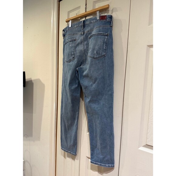 Whetherly Everette High Rise Cropped Vintage Wash Distressed Mom Jeans 32 14 - Picture 6 of 12